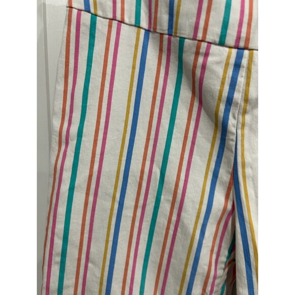 Counterparts Womens Multi-Stripe Cropped Pants Size 10P Capris Side Ties - Picture 4 of 11